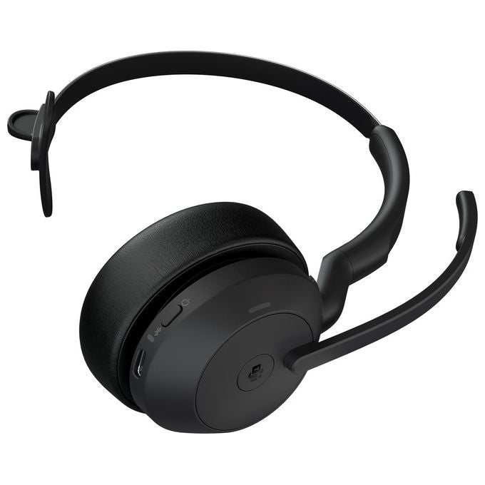 Jabra 25599-899-989 Evolve2 55 Auricolare Mono Wireless con Cancellazione Attiva del Rumore e Certificazione Microsoft Teams colore Nero