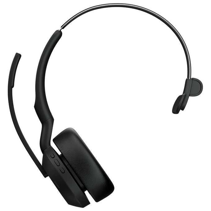 Jabra 25599-899-989 Evolve2 55 Auricolare Mono Wireless con Cancellazione Attiva del Rumore e Certificazione Microsoft Teams colore Nero