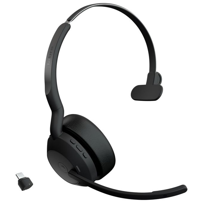 Jabra 25599-899-899 Evolve2 55 Auricolare Wireless A Padiglione Ufficio USB tipo-C Bluetooth Base di Ricarica colore Nero