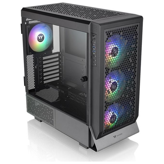 Thermaltake CA-1X5-00M1WN-00 Ceres 500 TG ARGB Case per PC Midi Tower con 3 Ventole ARGB 140 mm e Pannello Laterale in Vetro Temperato colore Nero