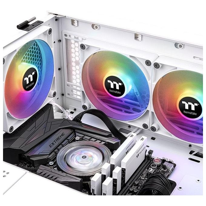 Thermaltake CL-F153-PL12SW-A CT120 ARGB Sync Ventola per Case PC 120mm 500-2000 rpm 25,8 dB cuscinetto idraulico 2 pz colore Bianco
