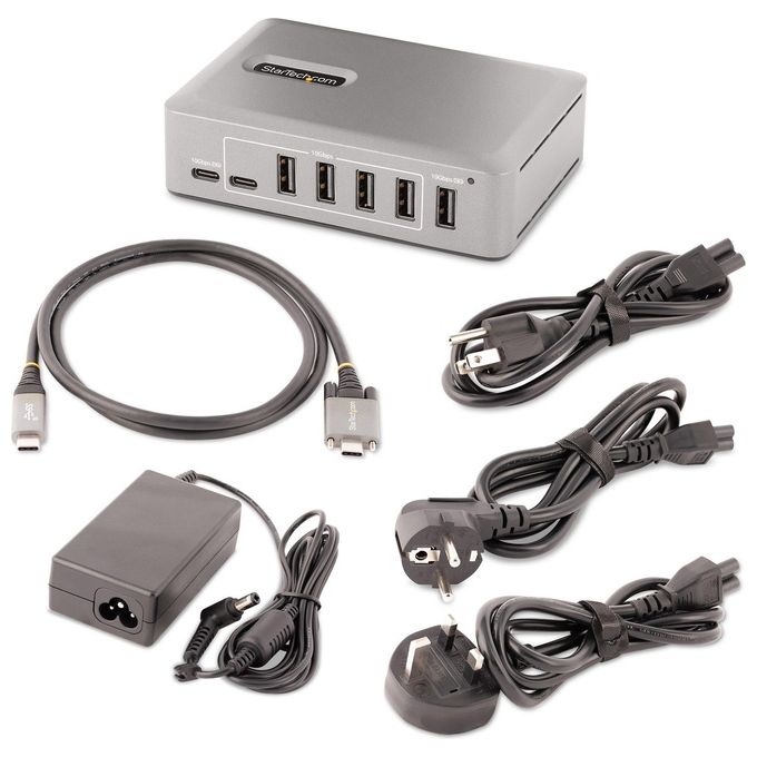 StarTech.com 10G8A2CS-USB-C-HUB Hub USB-C 10 Porte 10Gbps USB 3.2 Gen 2 8x USB-A 2x USB-C Autoalimentato 65W colore Grigio