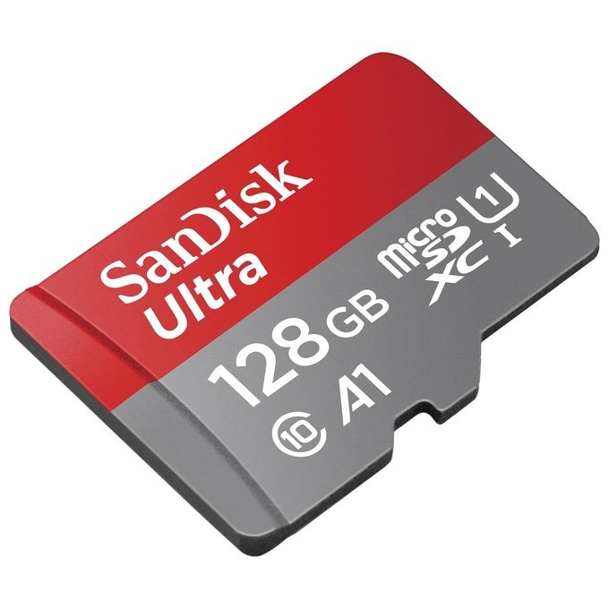 SanDisk SDSQUAB-128G-GN6IA Ultra Scheda MicroSDXC 128 GB UHS-I U1 A1 Classe 10 140 MB-s con Adattatore SD colore Grigio Rosso