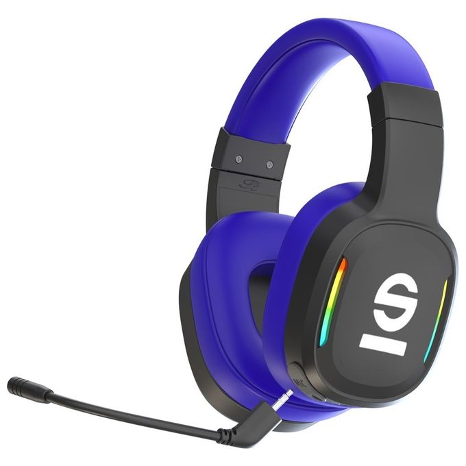Sparco SPWHEADPHONEPRO Cuffia e Auricolare Wireless Gaming USB Tipo C Frequenza 20 20000 Hz Autonomia 8 h Colore Nero Blu