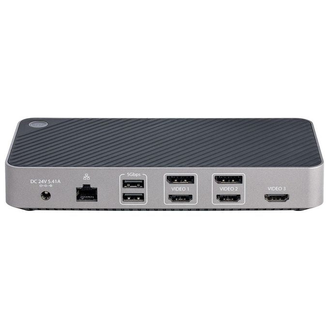 StarTech 116E-USBC-DOCK Docking Station USB-C Triplo HDMI DP 4K Hub USB 5 Porte GbE Power Delivery 100W colore Grigio