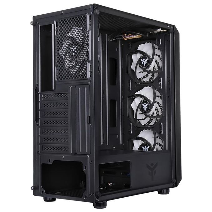 Itek ITGCAST33B Six Triangle PC Case Midi Tower 4 Ventole ARGB 120mm Vetro Temperato ATX colore Nero