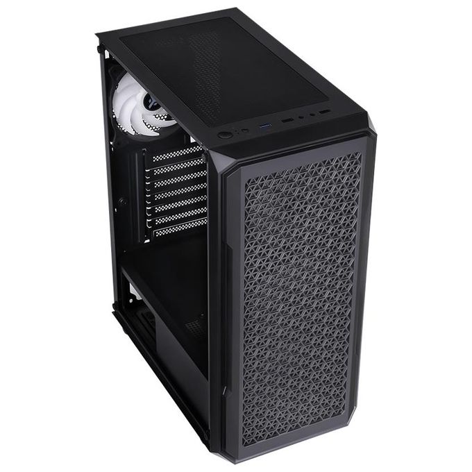 Itek ITGCAST33B Six Triangle PC Case Midi Tower 4 Ventole ARGB 120mm Vetro Temperato ATX colore Nero
