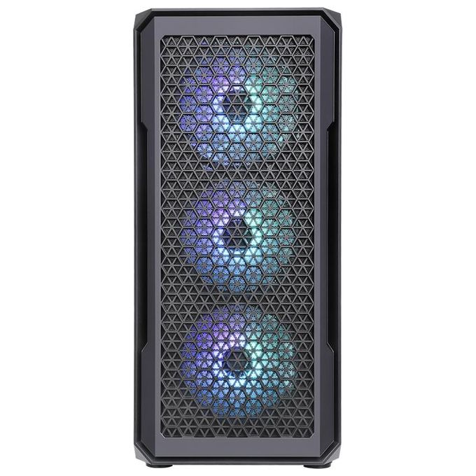 Itek ITGCAST33B Six Triangle PC Case Midi Tower 4 Ventole ARGB 120mm Vetro Temperato ATX colore Nero