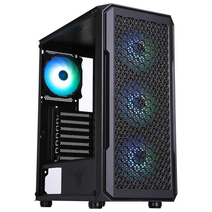 Itek ITGCAST33B Six Triangle PC Case Midi Tower 4 Ventole ARGB 120mm Vetro Temperato ATX colore Nero