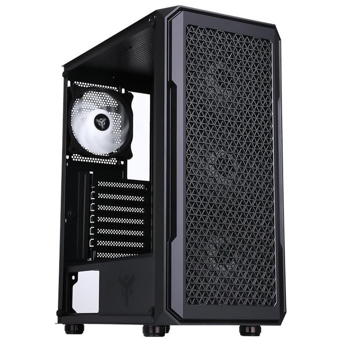 Itek ITGCAST33B Six Triangle PC Case Midi Tower 4 Ventole ARGB 120mm Vetro Temperato ATX colore Nero