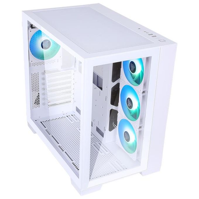 Itek ITGCADCAGW Dark Cave Case Gaming Tower ATX 4x120mm ARGB Fan Vetro Temperato USB 3.0 Type-C colore Bianco