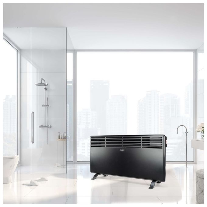 Black+decker BXSH1800E Termoventilatore Ceramico PTC 1800W 2 Potenze Timer Termostato Regolabile 18 m² colore Nero
