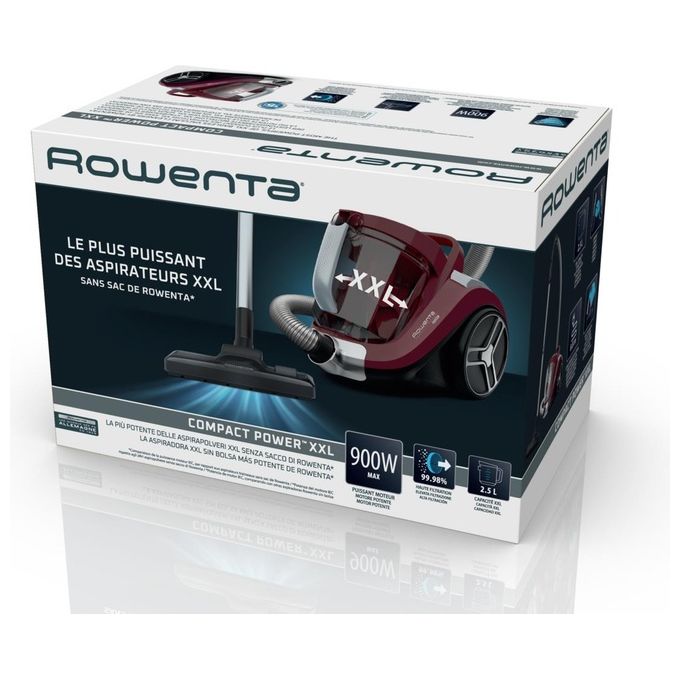 Rowenta RO4B63 Compact Power XXL Aspirapolvere a Cilindro Senza Sacchetto 2,5 L 900 W 75 dB colore Rosso