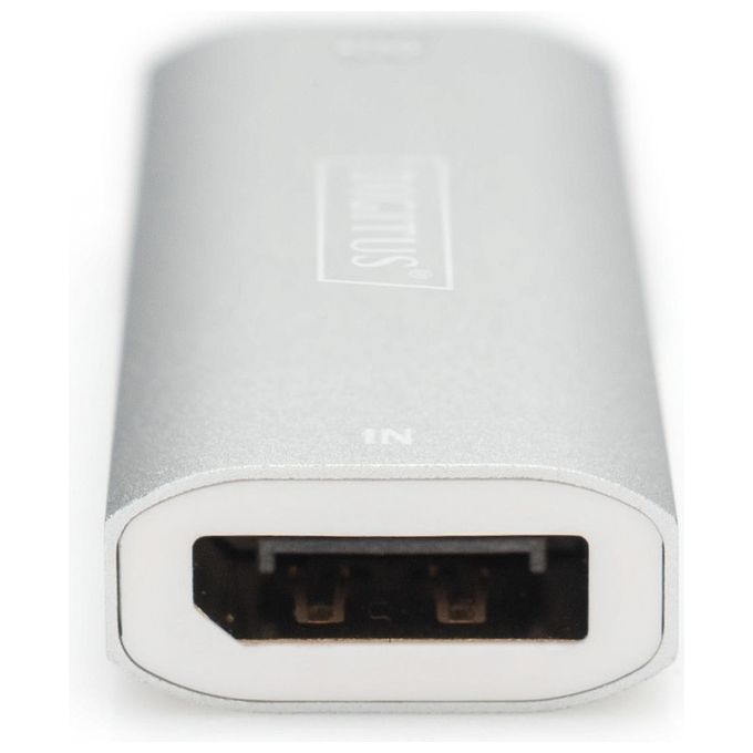 Digitus DS-55524 Ripetitore DisplayPort Supporta 8K-30Hz 4K-120Hz 4K-60Hz fino a 30 m Alimentazione USB-C Micro-USB Argento