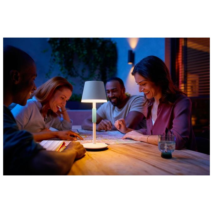 Philips Hue White and Color Ambiance Go Lampada Smart da Tavolo Ricaricabile Bianca Wireless