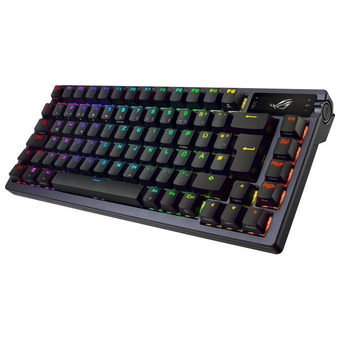 ASUS 90MP0316-BKIA00 ROG Azoth Tastiera Meccanica Gaming Wireless 75% TKL Switch ROG NX Red Hot-Swap Display OLED RGB Aura Sync Connessione Tri-Mode USB-C Bluetooth 2.4GHz colore Nero