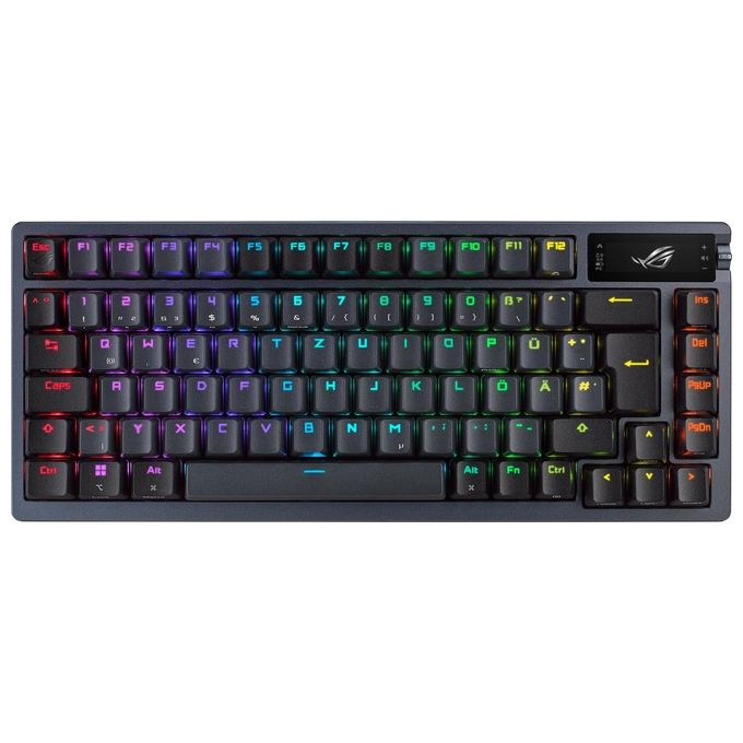 ASUS 90MP0316-BKIA00 ROG Azoth Tastiera Meccanica Gaming Wireless 75% TKL Switch ROG NX Red Hot-Swap Display OLED RGB Aura Sync Connessione Tri-Mode USB-C Bluetooth 2.4GHz colore Nero