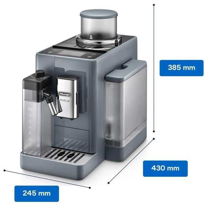 De'Longhi EXAM440.55.G Rivelia Macchina da caffe' Automatica 1,4 L 19 bar 1450 W Bean Switch LatteCrema Hot colore Grigio