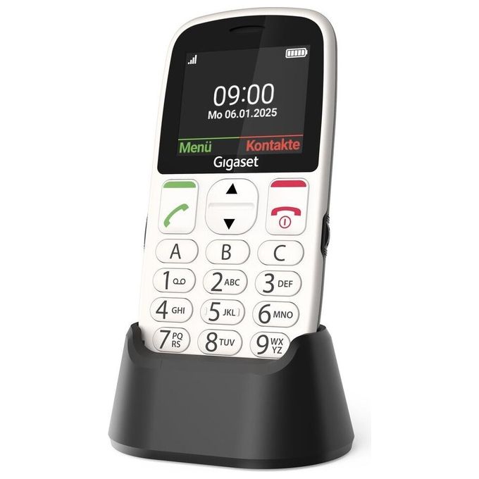 Gigaset S30853-H1230-R103 GL395 Telefono per Anziani 2.2'' Tasto SOS Bluetooth IP44 800 mAh colore Bianco