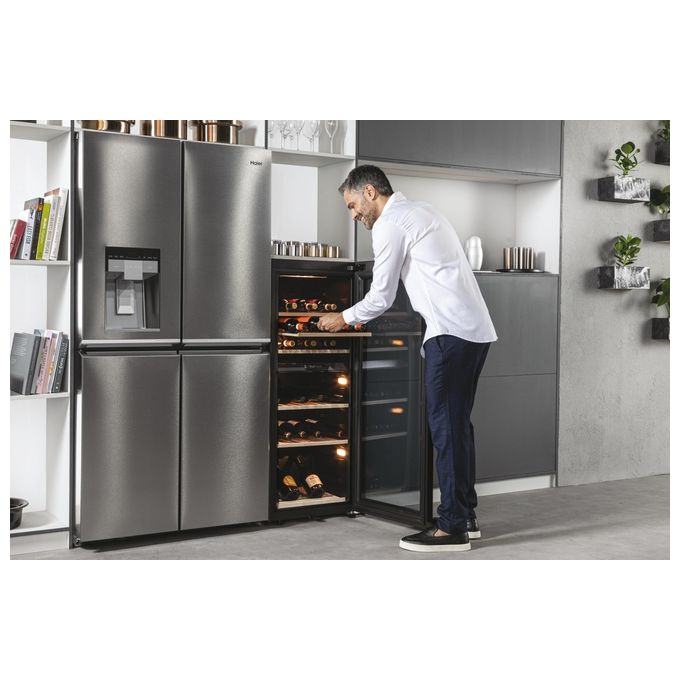 Haier HWS77GDAU1 Wine Bank 50 Serie 7 Cantinetta Vino 77 Bottiglie 2 Zone WiFi Classe G 37 dB colore Nero