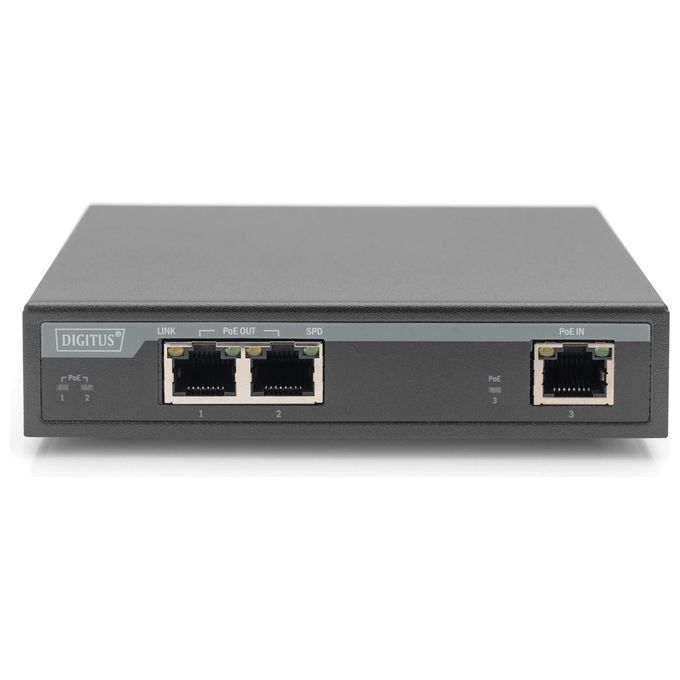 Digitus DN-95127-1 Estensore Gigabit 4PPoE a 2 porte 802.3at 60 W colore Nero