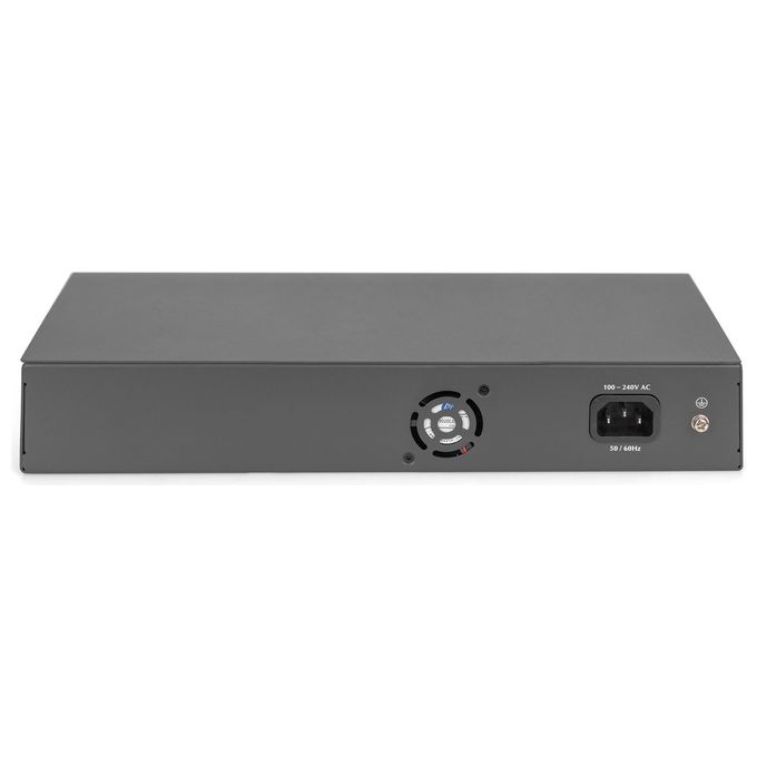 Digitus DN-95356 Switch PoE Fast Ethernet 24 Porte RJ45 2 Uplink Gigabit SFP RJ45 8.8 Gbit-s 32W per Porta colore Nero