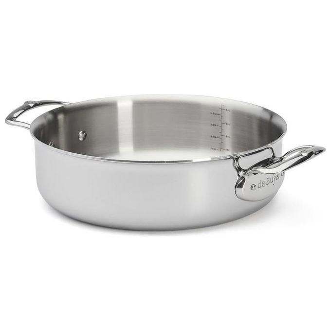 De Buyer 3741.28 Affinity Casseruola Bassa con Coperchio 28 cm Acciaio Inox 4,6 L Induzione colore Acciaio inossidabile