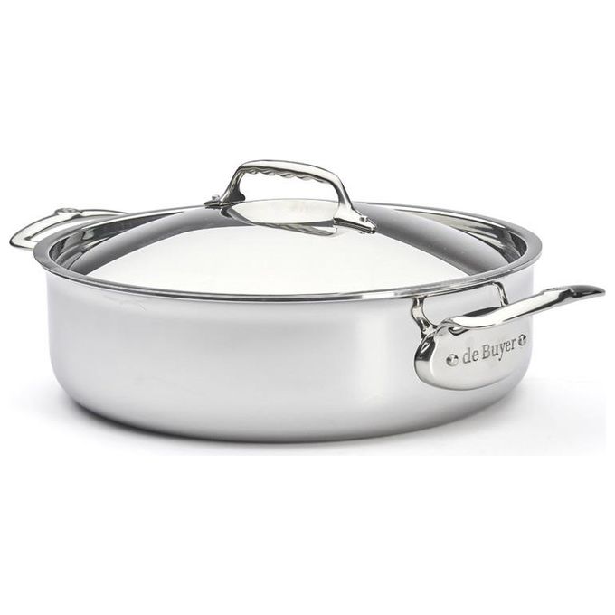 De Buyer 3741.28 Affinity Casseruola Bassa con Coperchio 28 cm Acciaio Inox 4,6 L Induzione colore Acciaio inossidabile