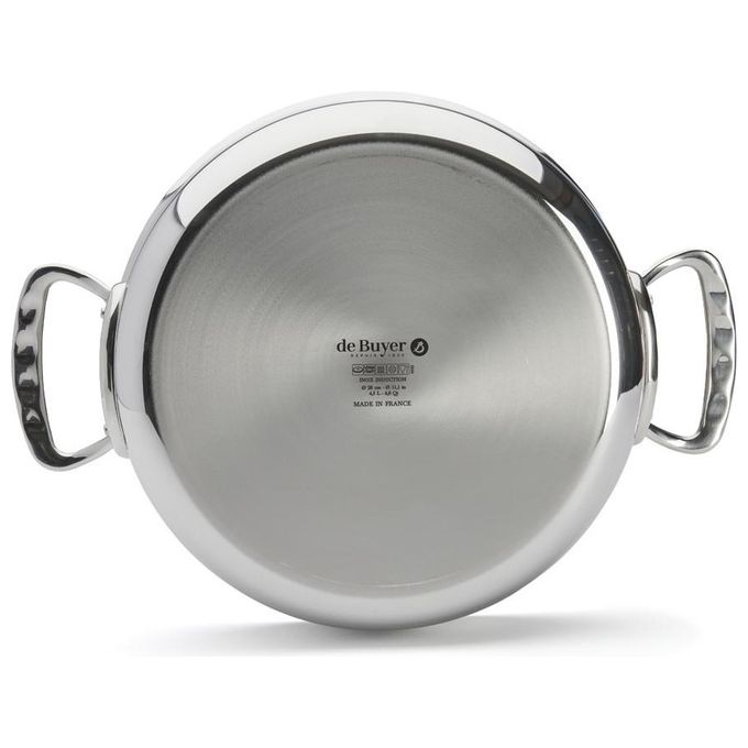 De Buyer 3741.28 Affinity Casseruola Bassa con Coperchio 28 cm Acciaio Inox 4,6 L Induzione colore Acciaio inossidabile