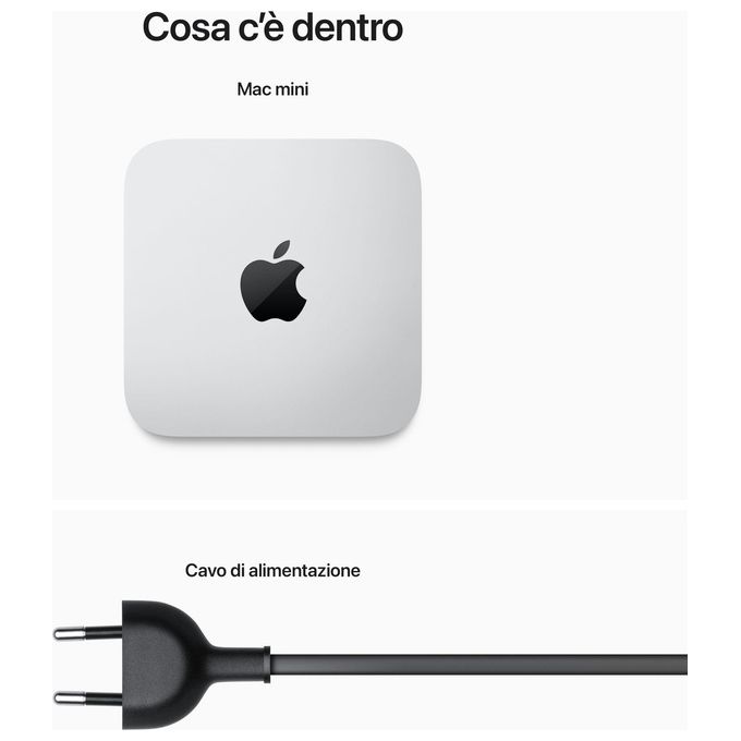 Apple, Mac mini, Chip M2, 8GB RAM, 512GB SSD, Argento