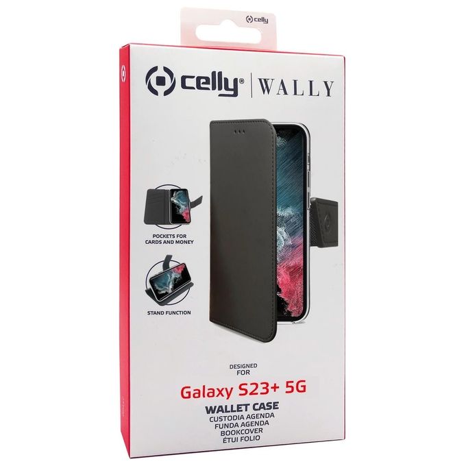 Celly Wally Case per Samsung Galaxy S23 5G Nero
