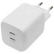 Digitus DA-10063 Caricabatterie Universale GaN 65 W 2 Porte USB-C Power Delivery 3.0 PPS Compatibile con iPhone Samsung Pixel Xiaomi Huawei colore Bianco