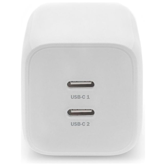 Digitus DA-10063 Caricabatterie Universale GaN 65 W 2 Porte USB-C Power Delivery 3.0 PPS Compatibile con iPhone Samsung Pixel Xiaomi Huawei colore Bianco