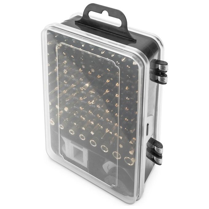 Digitus DA-70361 Set Cacciaviti Precisione 115 Pezzi 98 Punte Acciaio S2 Phillips Torx Hex Pozidriv con Custodia