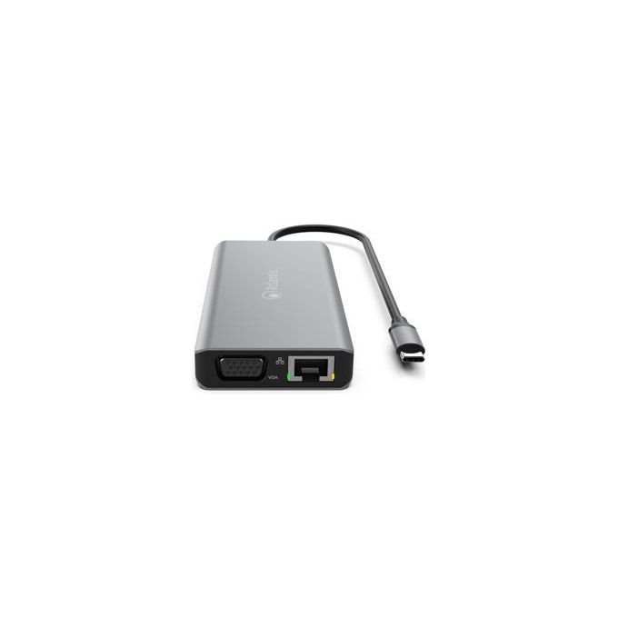 Atlantis A04-TC_DK46 Docking Station USB-C HDMI 4K VGA LAN Gigabit 3x USB 3.0 PD 85W Card Reader colore Grigio