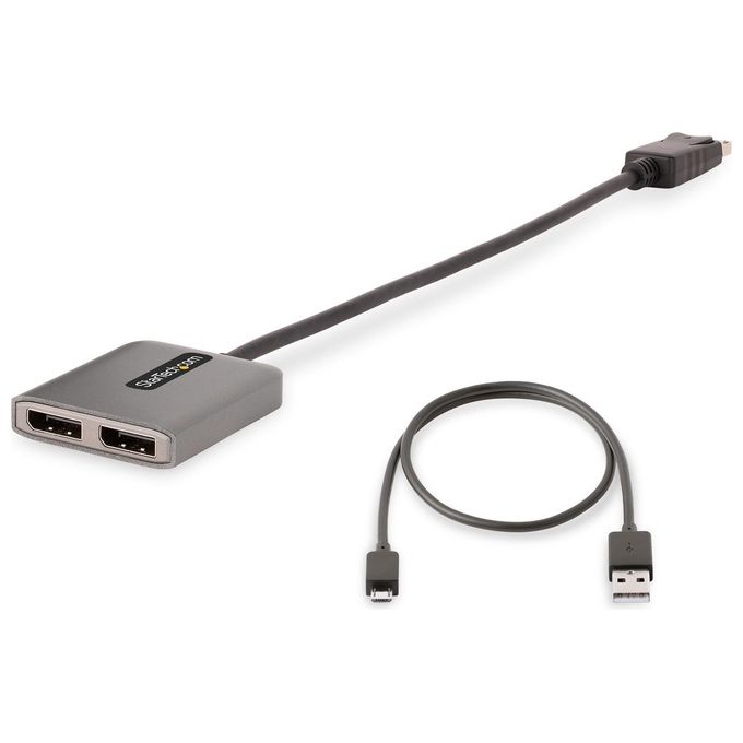StarTech.com Hub Mst Displayport A 2 Porte Adattatore Multi-Monitor Dp 1.4 A 2x Dp 4k 60hz
