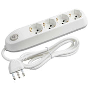 Bticino Ciabatta Multipresa Elettrica Poker 4 Posti con Interruttore Bianco