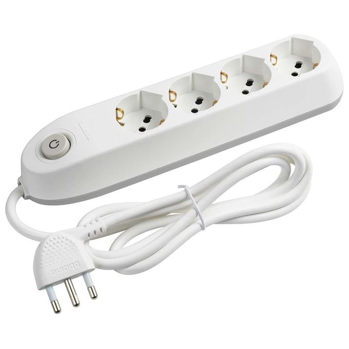 Bticino Ciabatta Multipresa Elettrica Poker 4 Posti con Interruttore Bianco