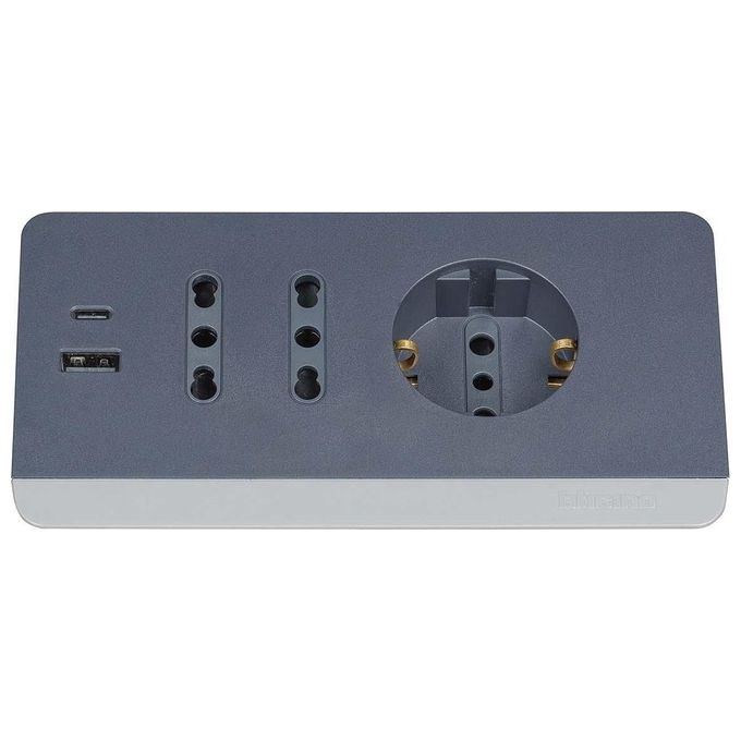 Bticino Ciabatta Multipresa Elettrica 5 Posti 2 Prese USB 3A