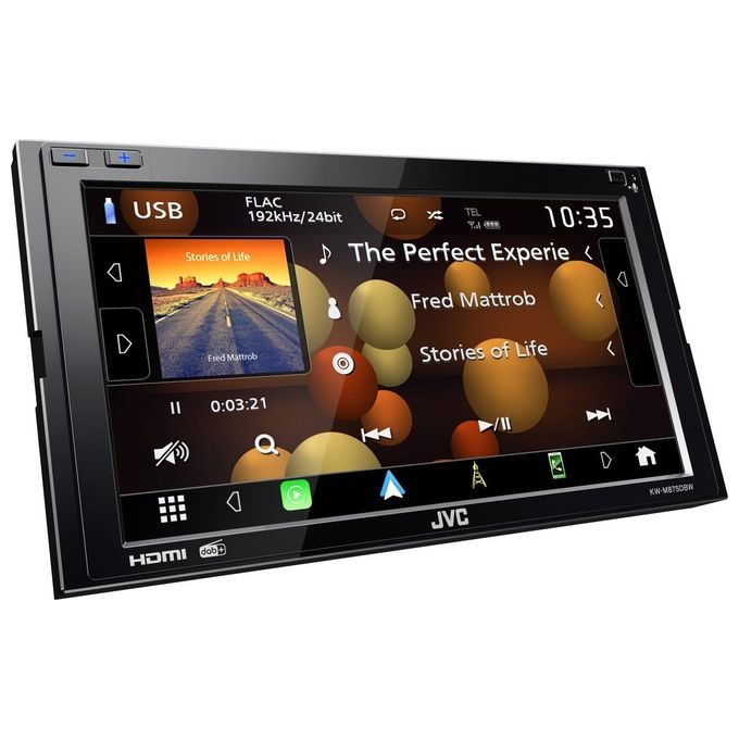JVC KW-M875DBW Ricevitore Multimediale Auto 6,8'' Touchscreen WVGA Bluetooth Wi-Fi DAB+ Android Auto Apple CarPlay colore Nero