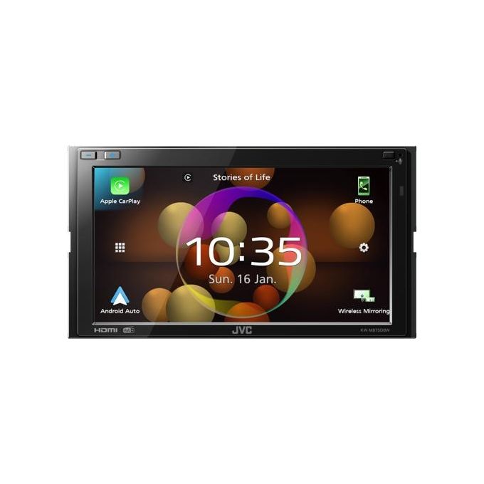 JVC KW-M875DBW Ricevitore Multimediale Auto 6,8'' Touchscreen WVGA Bluetooth Wi-Fi DAB+ Android Auto Apple CarPlay colore Nero