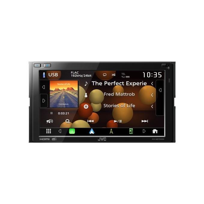 JVC KW-M875DBW Ricevitore Multimediale Auto 6,8'' Touchscreen WVGA Bluetooth Wi-Fi DAB+ Android Auto Apple CarPlay colore Nero