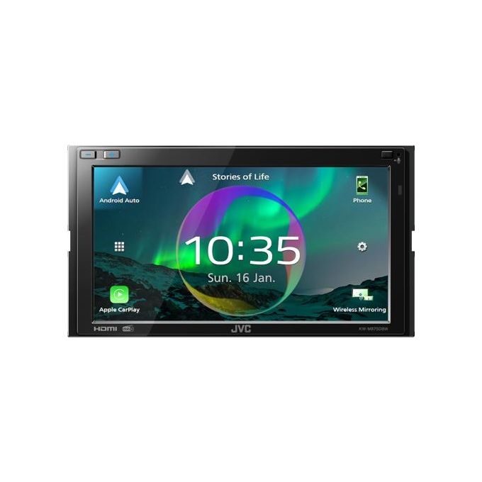 JVC KW-M875DBW Ricevitore Multimediale Auto 6,8'' Touchscreen WVGA Bluetooth Wi-Fi DAB+ Android Auto Apple CarPlay colore Nero