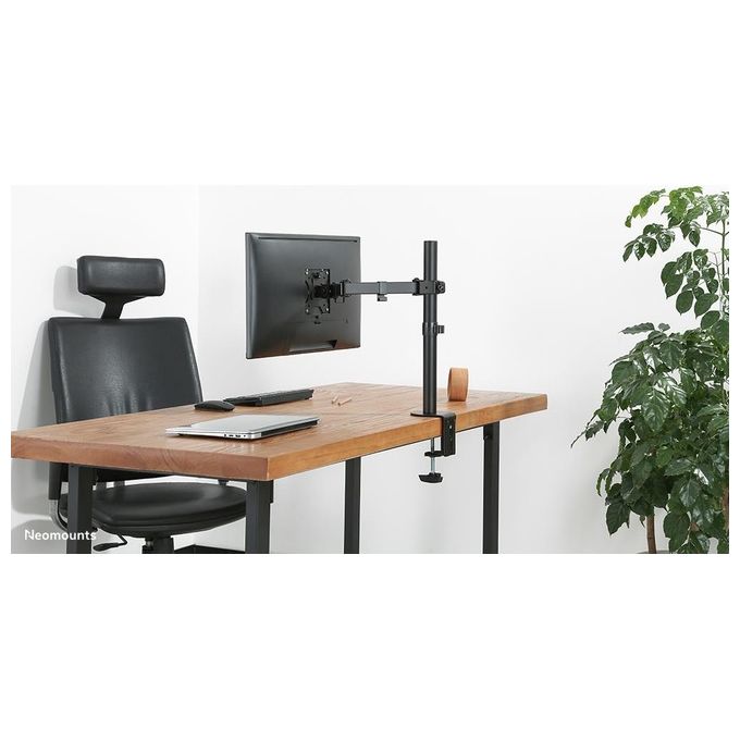 Neomounts FPMA-D550BLACK Braccio per Monitor Regolabile Altezza 0-440 mm Rotazione 360° Inclinazione 0-90° VESA 75x75 100x100 mm Gestione Cavi colore Nero