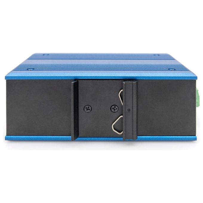 Digitus DN-651133 Switch di Rete PoE Industriale Non Gestito 8 Porte Fast Ethernet 10-100 Mbps + 1 Uplink SFP Montaggio su Guida DIN IP40 colore Blu