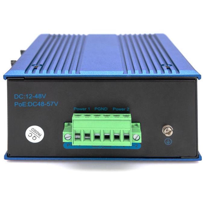 DIGITUS DN-651132 Serie Industriale Switch di Rete Non Gestito 8 Porte Fast Ethernet 10-100 Mbps + 1 Uplink SFP Montaggio su Guida DIN IP40 colore Blu