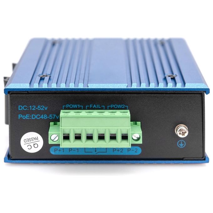 Digitus DN-651131 Switch PoE di rete Fast Ethernet a 4 porte non gestito con 1 uplink SFP colore Nero Blu