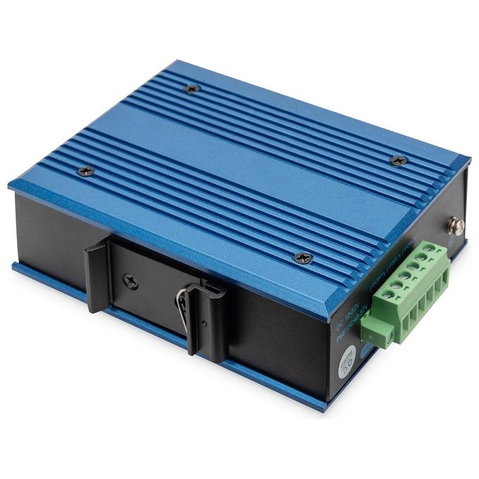 Digitus DN-651131 Switch PoE di rete Fast Ethernet a 4 porte non gestito con 1 uplink SFP colore Nero Blu