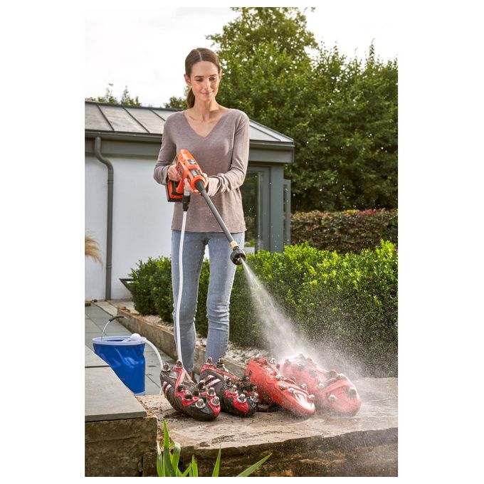 Black+decker BCPC18D1-QW Idropulitrice a Batteria 18V 2Ah 24 bar 120 L-h Ugelli 5in1 Tubo 6 m PowerConnect