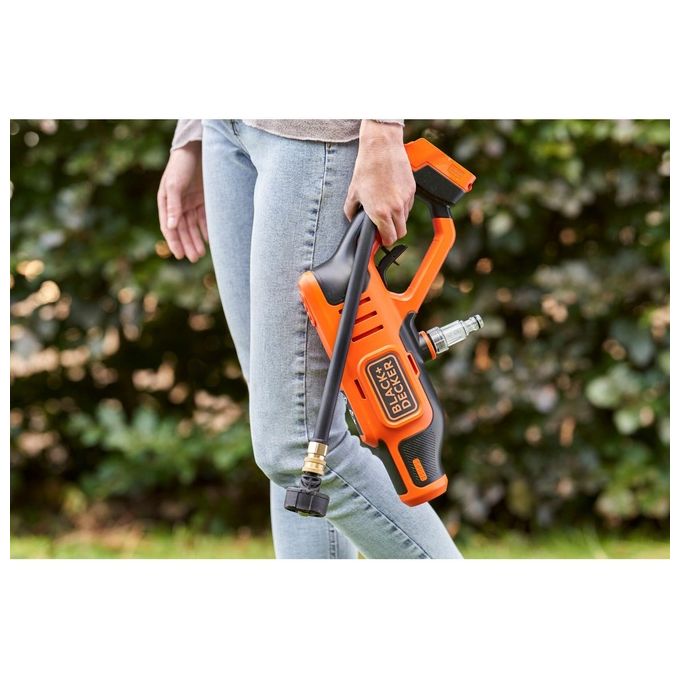 Black+decker BCPC18D1-QW Idropulitrice a Batteria 18V 2Ah 24 bar 120 L-h Ugelli 5in1 Tubo 6 m PowerConnect